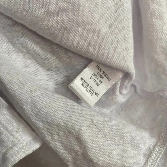 Garnet Hill White Linen Asymmetrical Hem Top - Picture 5 of 9